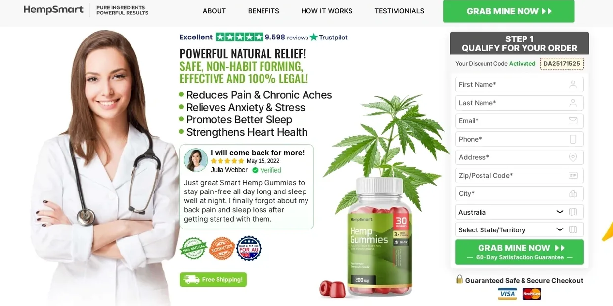 Smart Hemp Gummies Australia.Try